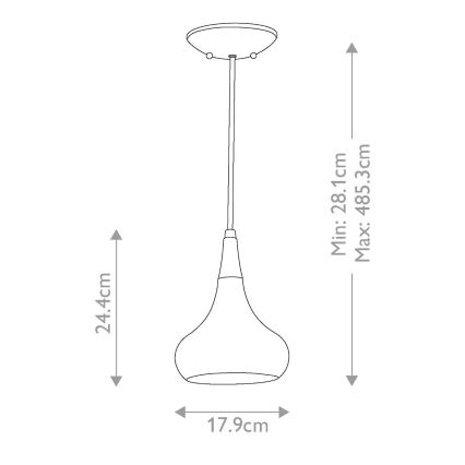 Feiss - Suspension sur câble BESO 1xE27/60W/230V chrome mat/noir