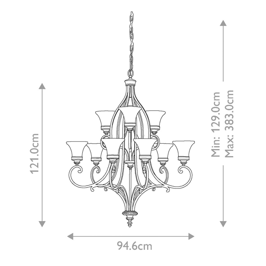 Feiss - Suspension chaîne DRAWING ROOM 9xE27/60W/230V