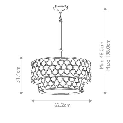 Feiss - Suspension-barre LUCIA 6xE27/60W/230V