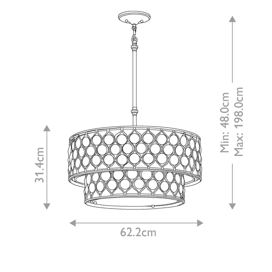 Feiss - Suspension-barre LUCIA 6xE27/60W/230V