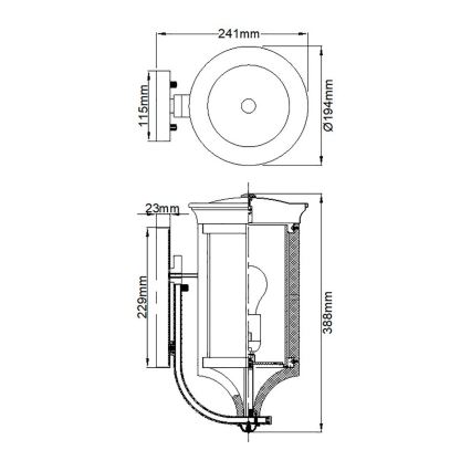Feiss - Applique murale extérieure MERRILL 1xE27/60W/230V IP44