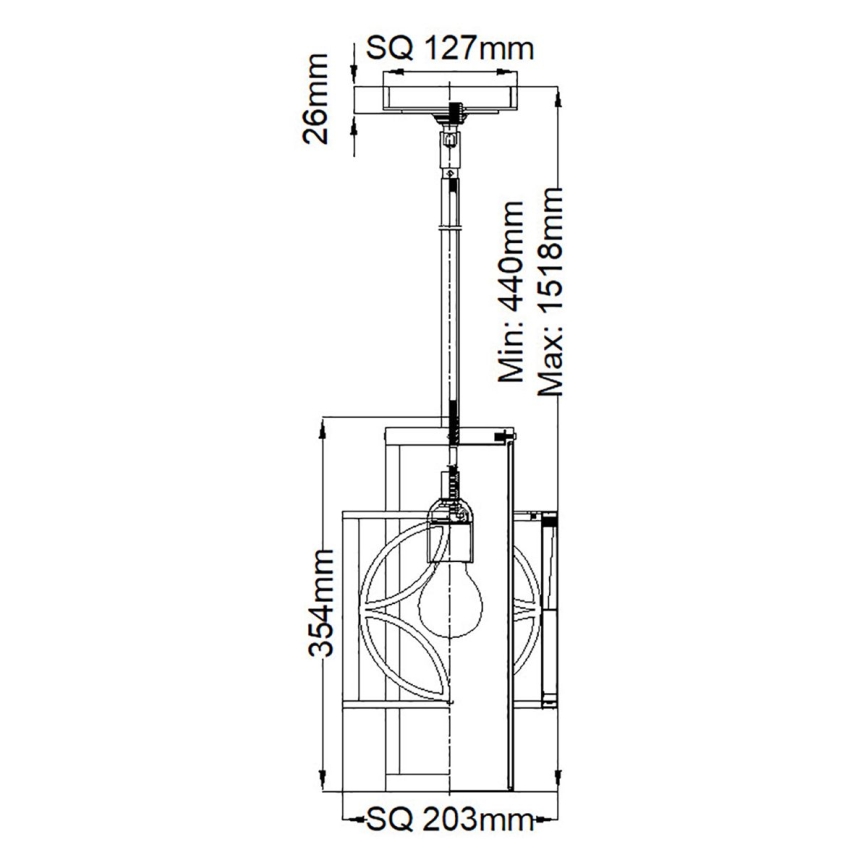 Feiss - Suspension sur tige REMY 1xE27/60W/230V noir/doré
