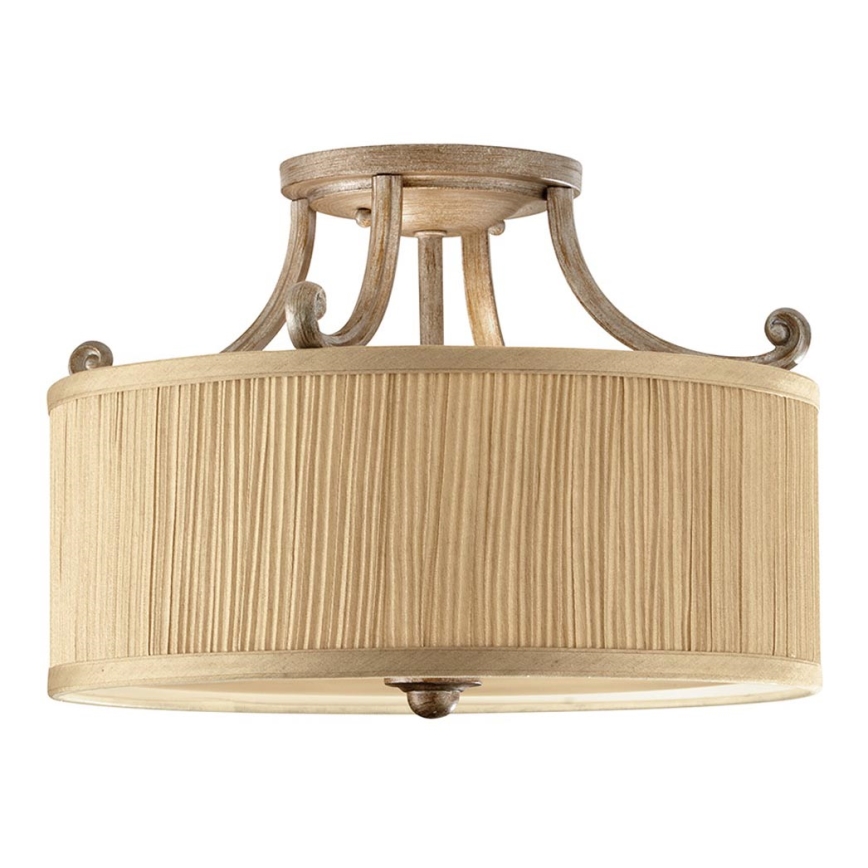 Feiss - Lustre monté en surface ABBEY 3xE27/100W/230V beige