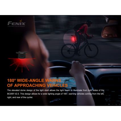 Fenix BC05RV20 - Lampe torche rechargeable vélo LED/USB IP66 15 lm 120 hrs