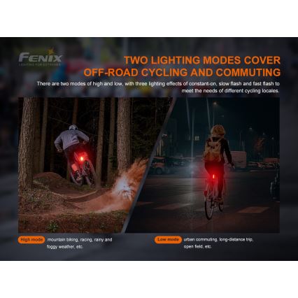 Fenix BC05RV20 - Lampe torche rechargeable vélo LED/USB IP66 15 lm 120 hrs