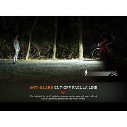 Fenix BC15R- Éclairage de vélo à intensité variable et rechargeable LED/USB IP66 400 lm 31,5 heures