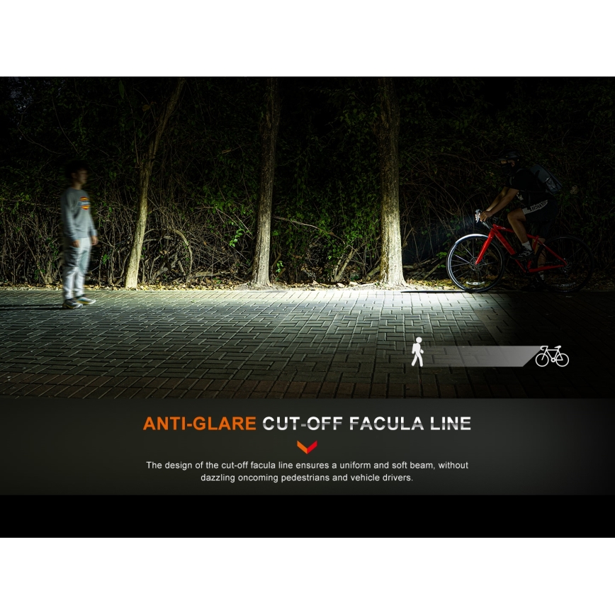 Fenix BC15R- Éclairage de vélo à intensité variable et rechargeable LED/USB IP66 400 lm 31,5 heures