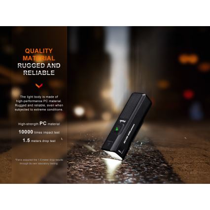 Fenix BC15R- Éclairage de vélo à intensité variable et rechargeable LED/USB IP66 400 lm 31,5 heures