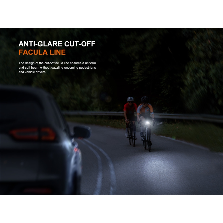 Fenix BC22R - Lampe de vélo rechargeable LED à intensité réglable LED/USB 3400 mAh IP66 1400 lm 41 h noire