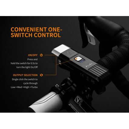 Fenix BC25R - Lampe pour vélo rechargeable LED/USB IP66 600 lm 36 hrs