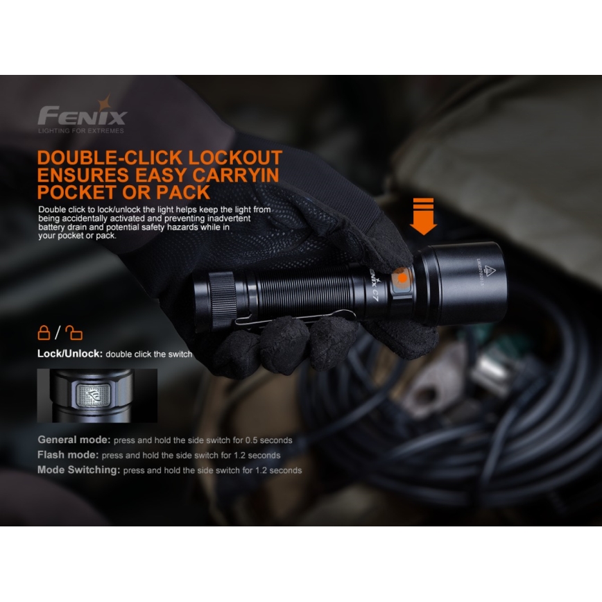 Fenix C7 - Lampe torche LED rechargeable à intensité variable LED/1x21700 IP68 3000 lm 68 h