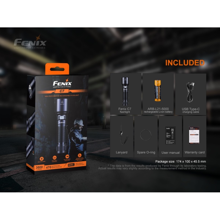 Fenix C7 - Lampe torche LED rechargeable à intensité variable LED/1x21700 IP68 3000 lm 68 h