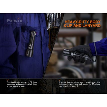 Fenix C7 - Lampe torche LED rechargeable à intensité variable LED/1x21700 IP68 3000 lm 68 h