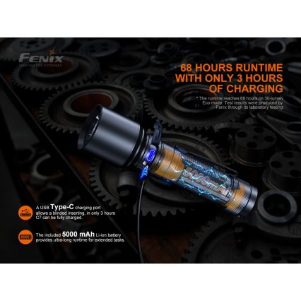 Fenix C7 - Lampe torche rechargeable à intensité variable 1xLED/1x21700 IP68 3000 lm 68 h