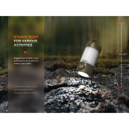 Fenix CL26RPROCAM - Lampe portable rechargeable à intensité variable LED/USB IP66 650 lm 408 h 5000 mAh gris