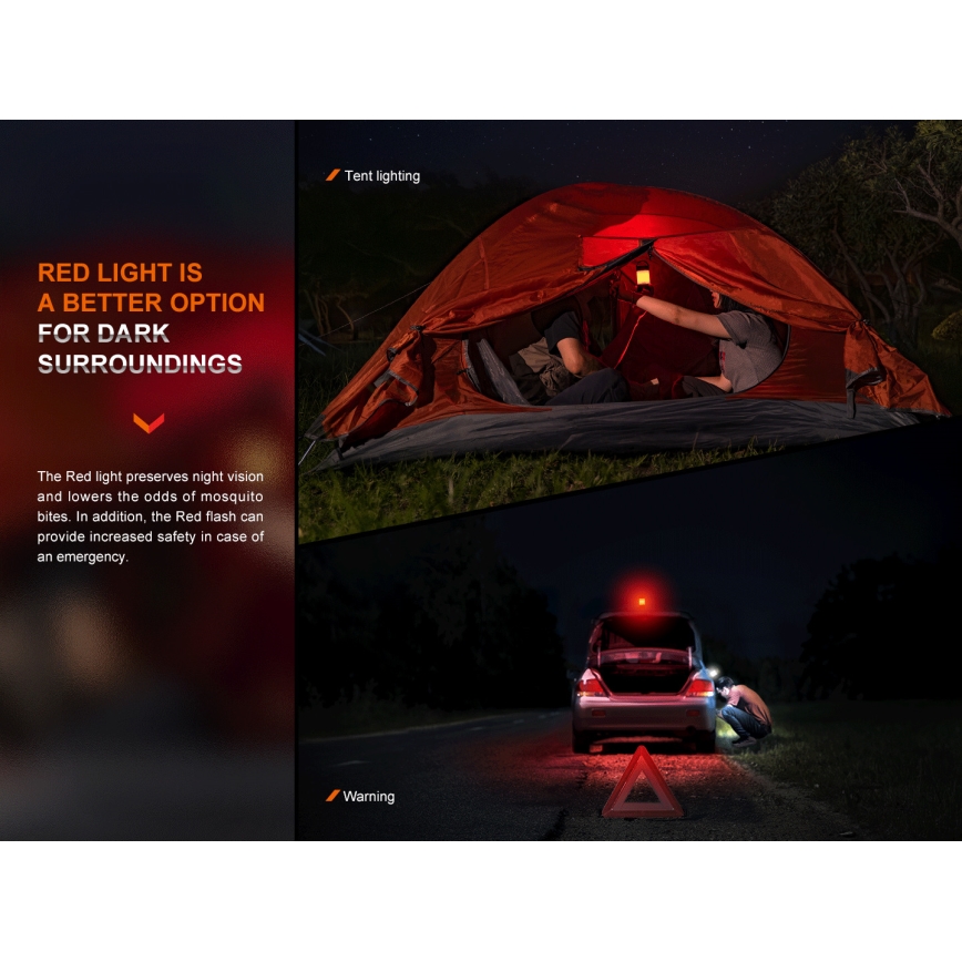 Fenix CL26RPROOLI - Lampe portable rechargeable à intensité variable LED/USB IP66 650 lumens 408 h 5000 mAh verte
