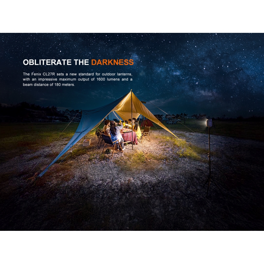 Fenix CL27RGRE - Luminaire à intensité variable rechargeable LED/USB IP66 1600 lm 285 h