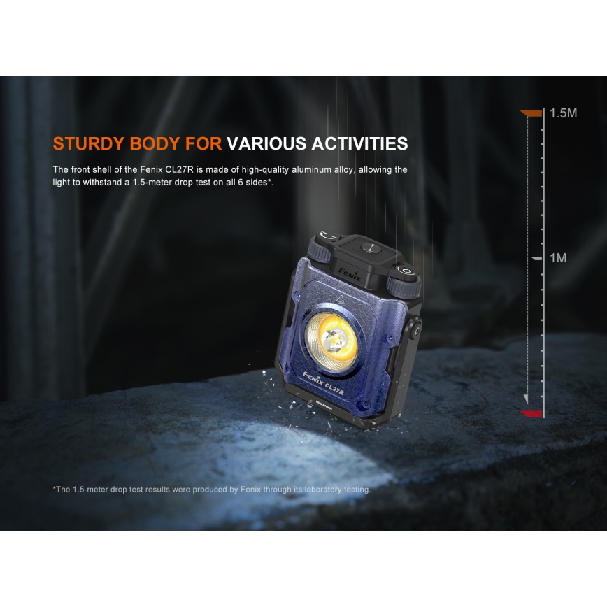 Fenix CL27RGRE - Luminaire à intensité variable rechargeable LED/USB IP66 1600 lm 285 h