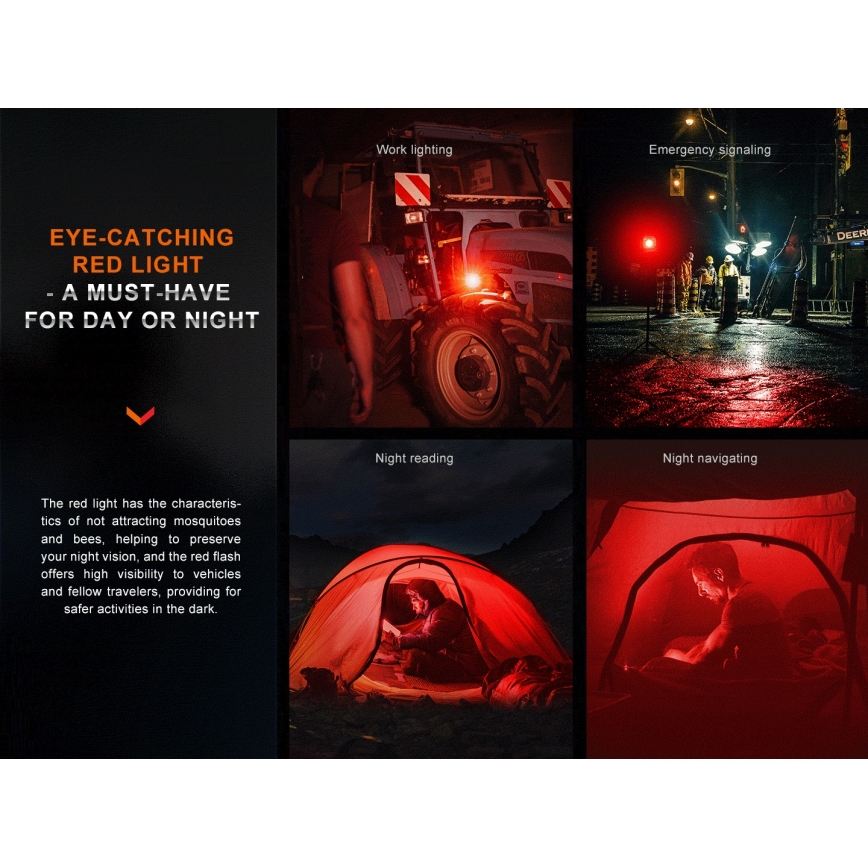 Fenix CL28R - Projecteur à intensité variable rechargeable avec une batterie portative LED/USB IP66 2000 brillant 360 h 10000 mAh