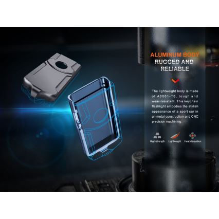 Fenix E03RV20BLU - Lampe torche rechargeable LED/USB IP66 500 lm 30 h