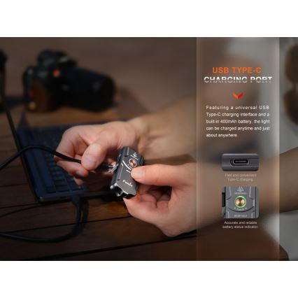 Fenix E03RV20BLU - Lampe torche rechargeable LED/USB IP66 500 lm 30 h