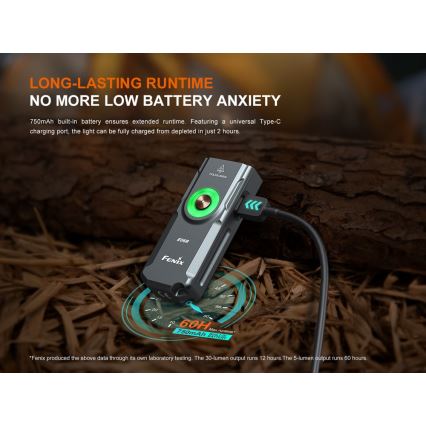 Fenix E06RGRY - Lampe torche UV à intensité variable rechargeable LED/USB IP66 700 brillant 60 h gris
