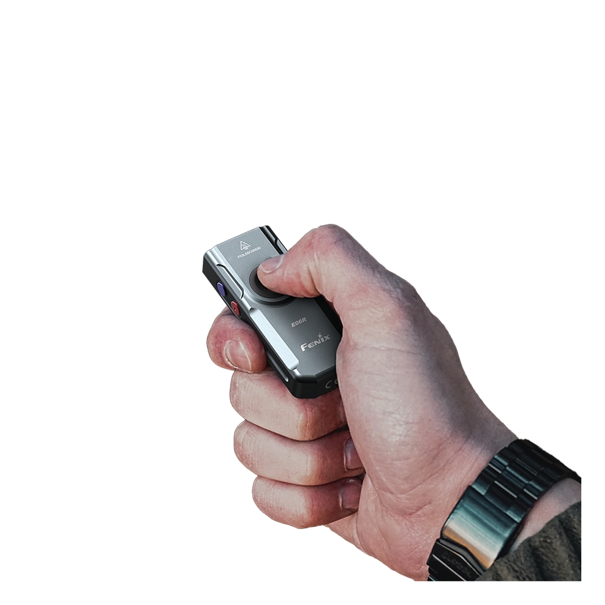 Fenix E06RGRY - Lampe torche UV à intensité variable rechargeable LED/USB IP66 700 brillant 60 h gris