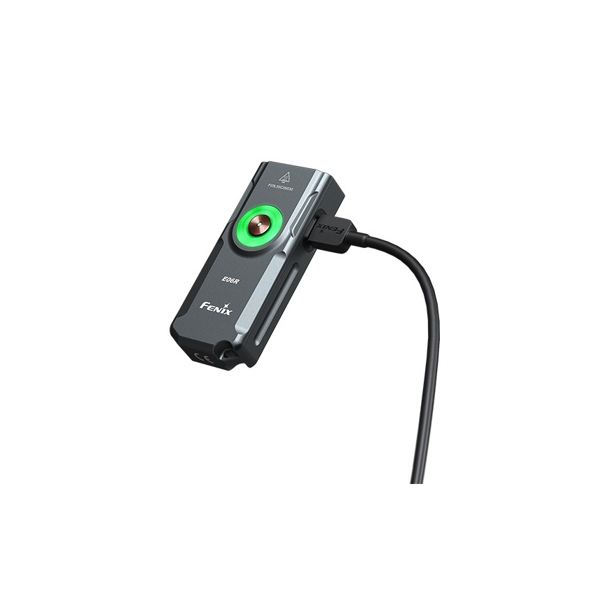 Fenix E06RGRY - Lampe torche UV à intensité variable rechargeable LED/USB IP66 700 brillant 60 h gris
