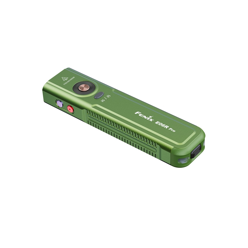 Fenix E06RPROEUOLI - Lampe de poche LED rechargeable à intensité réglable/USB 1650 mAh IP66 1600 lm 111 h verte