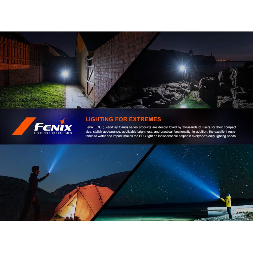 Fenix E18RV20800 - Lampe de poche LED rechargeable à intensité réglable LED/USB/1xCR123A 800 mAh IP68 1200 lm 200 h noire