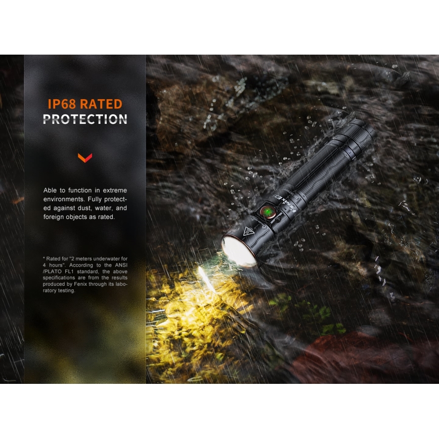 Fenix E35RSETAODS - Lampe torche rechargeable à intensité variable LED/USB IP68 3100 lm 69 h + diffuser 26,5mm