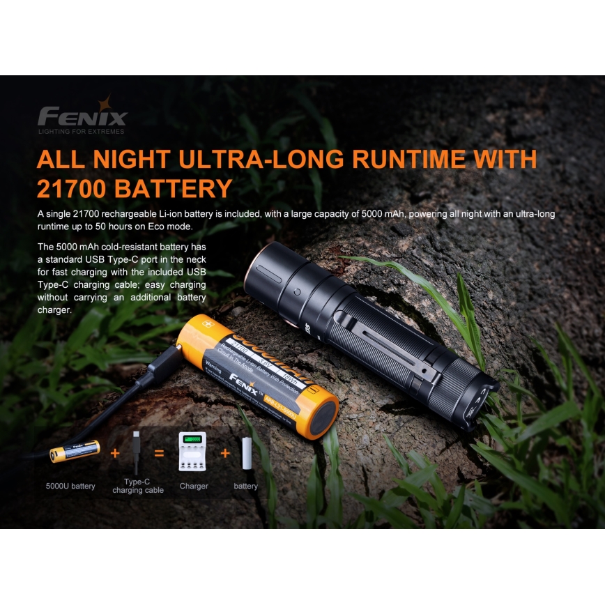 Fenix E35V3 - Lampe torche rechargeable LED/1x21700 IP68 3000 lm 50 hrs