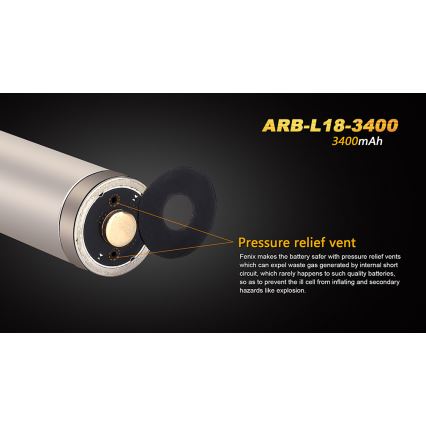 Fenix FE18650LI34 - Batterie rechargeable 18650/3,6V 3400 mAh - 1 pièce