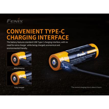 Fenix FE21700USB - 1 pièce Batterie rechargeable USB / 3,6 V 5000 mAh