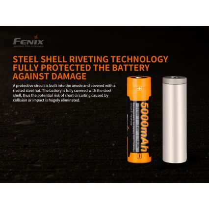 Fenix FE21700V20 - 1 pièce Batterie rechargeable 21700/3,6V 5000 mAh