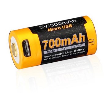 Fenix FERCR123ALIIONUP - 1 pièce Batterie rechargeable USB/3,6V 700 mAh