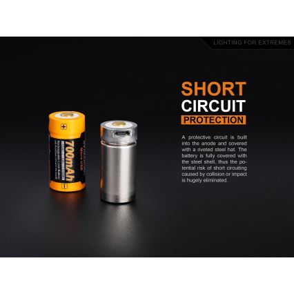 Fenix FERCR123ALIIONUP - 1 pièce Batterie rechargeable USB/3,6V 700 mAh