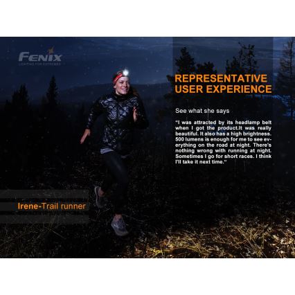 Fenix HL18RTRAIL - Lampe frontale LED rechargeable LED/3xAAA IP66 500 lm 300 hrs