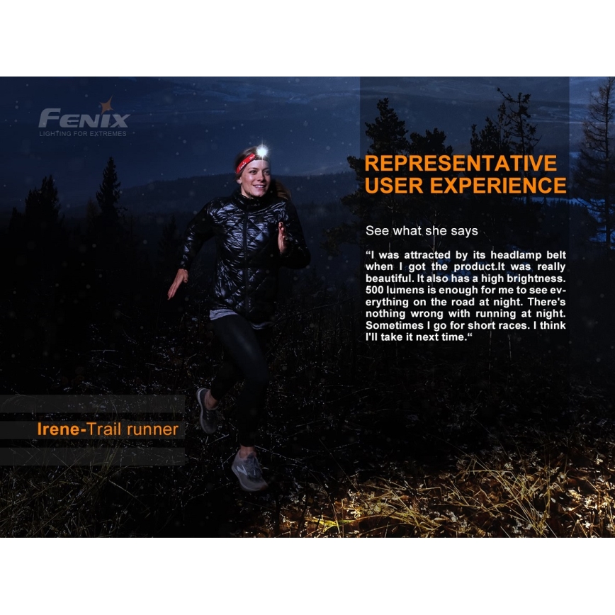 Fenix HL18RTRAIL - Lampe frontale LED rechargeable LED/3xAAA IP66 500 lm 300 hrs