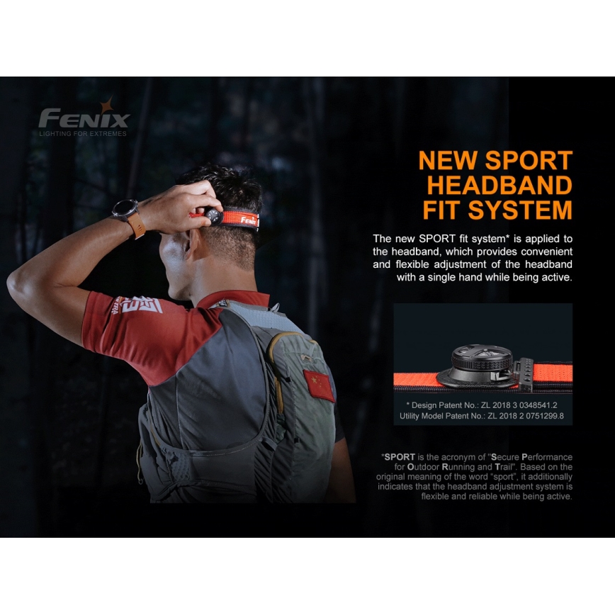 Fenix HL18RTRAIL - Lampe frontale LED rechargeable LED/3xAAA IP66 500 lm 300 hrs