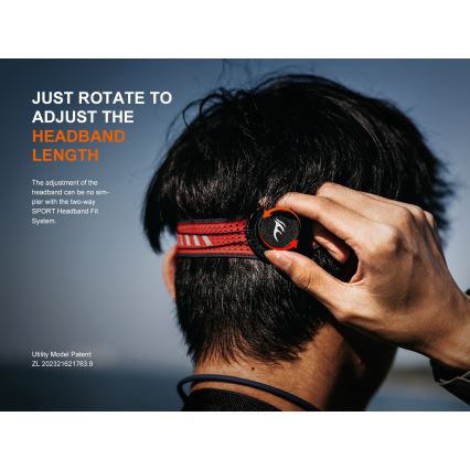 Fenix HL18RTV20BLC - Lampe frontale à intensité variable rechargeable LED/USB IP66 800 lm 160 h noir/orange