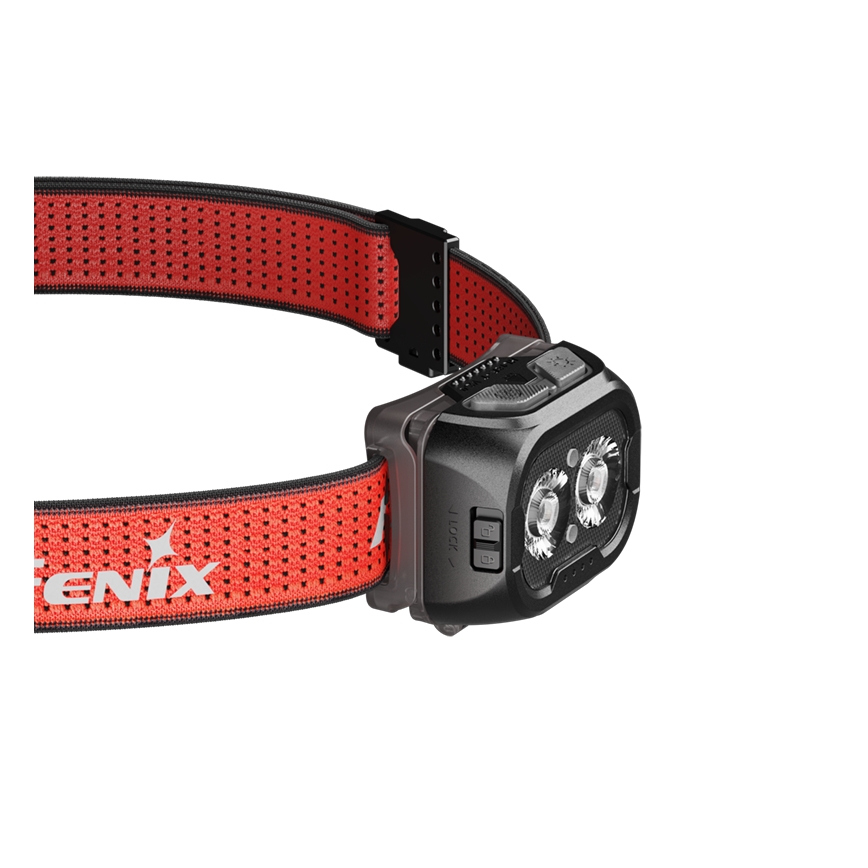 Fenix HL18RTV20BLC - Lampe frontale à intensité variable rechargeable LED/USB IP66 800 lm 160 h noir/orange