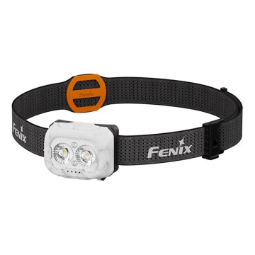 Fenix HL18RTV20WHT - Lampe frontale à intensité variable rechargeable LED/USB IP66 800 brillant 160 h blanc/noir
