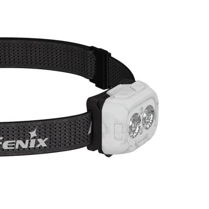 Fenix HL18RTV20WHT - Lampe frontale à intensité variable rechargeable LED/USB IP66 800 brillant 160 h blanc/noir