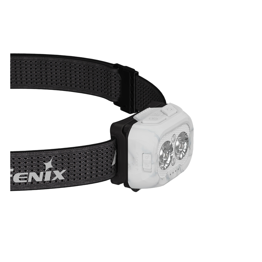 Fenix HL18RTV20WHT - Lampe frontale à intensité variable rechargeable LED/USB IP66 800 brillant 160 h blanc/noir