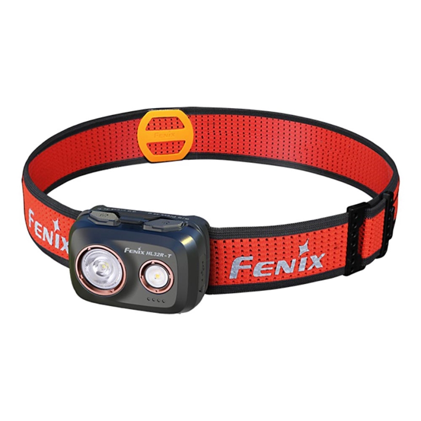 Fenix HL32RTBLCK - Lampe frontale rechargeable LED/USB/3xAAA IP66 800 brillant 300 h 1900 mAh noir/orange
