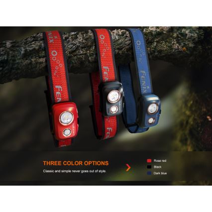 Fenix HL32RTBLCK - Lampe frontale rechargeable LED/USB/3xAAA IP66 800 brillant 300 h 1900 mAh noir/orange