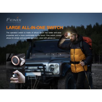 Fenix HM51RV20 - Lampe frontale rechargeable 3xLED/1xCR123A/USB IP68 700 brillant 120 h 700 m