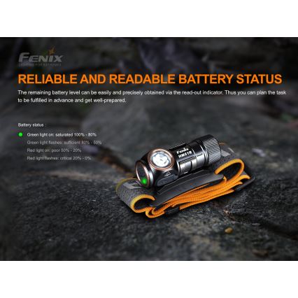 Fenix HM51RV20 - Lampe frontale rechargeable 3xLED/1xCR123A/USB IP68 700 brillant 120 h 700 m