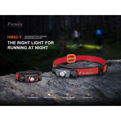 Fenix HM62TMGM - Lampe frontale à intensité variable rechargeable LED/USB IP68 1200 lm 280 h